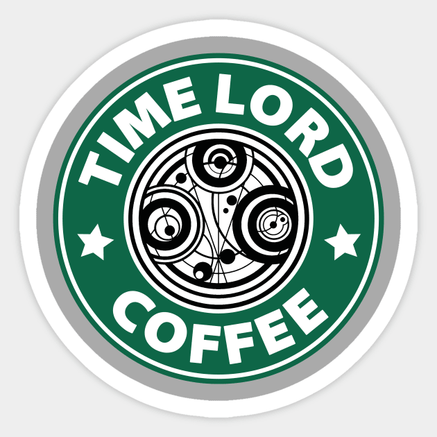 TIME LORD COFFEE Sticker by DavidSSTshirts